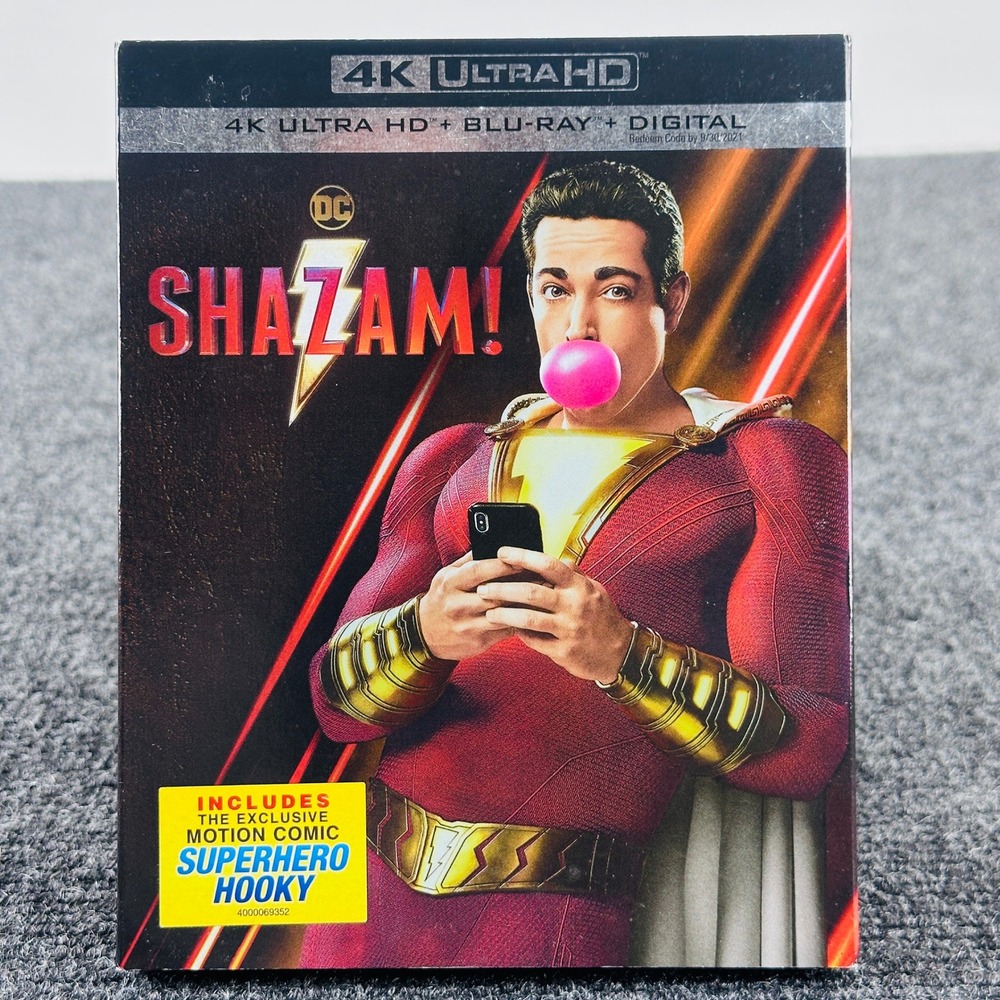 Shazam! 4K Ultra HD Blu-ray DC Universe Movie Zachary Levi Slipcover‎ 2-Disc Set
